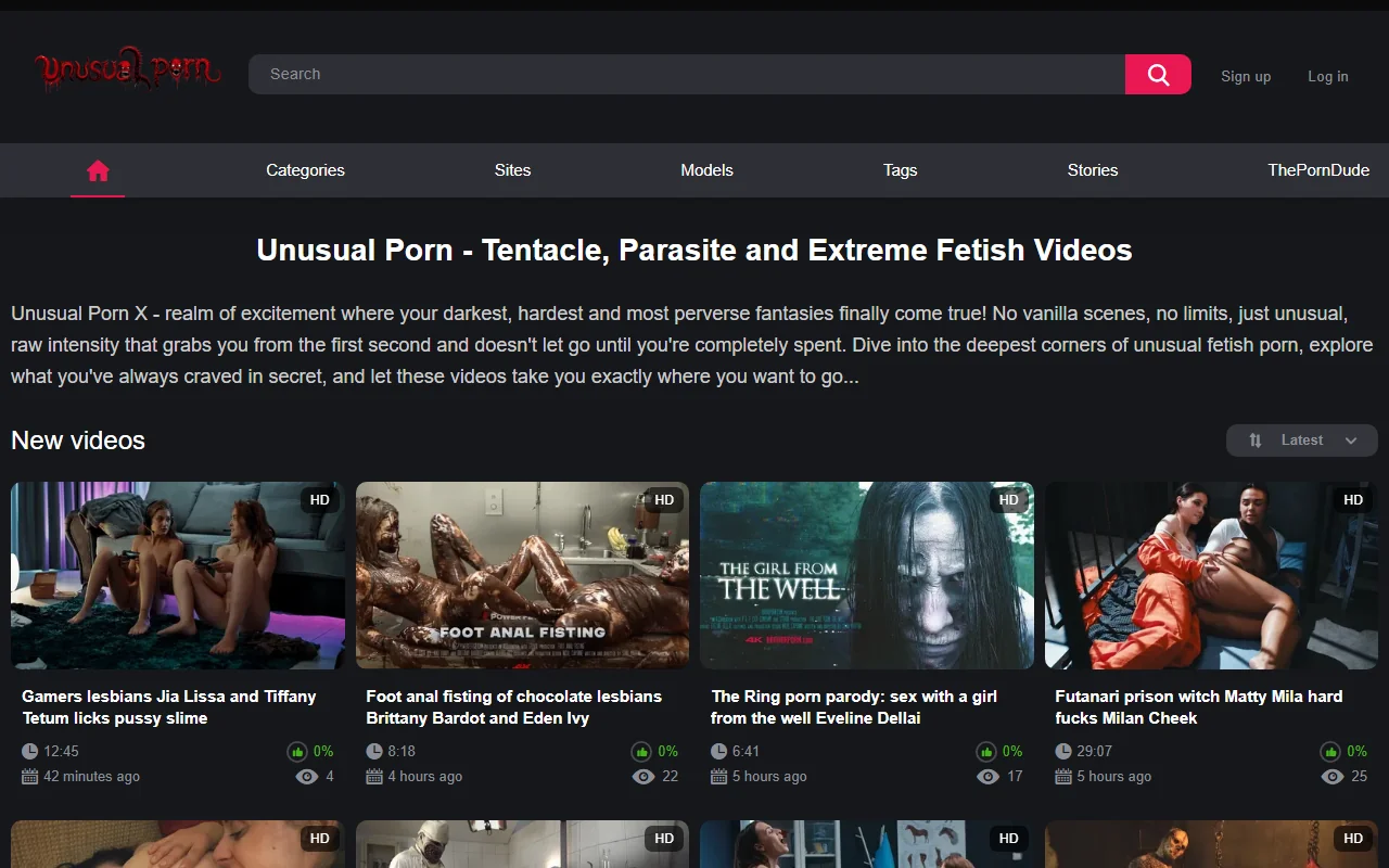 Screenshot of Unusualpornx Review